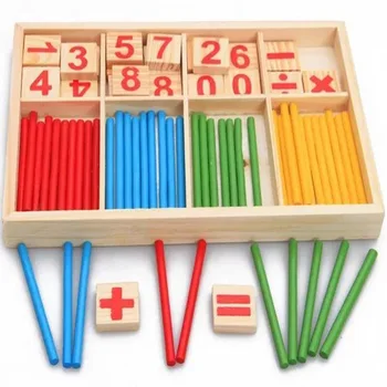 Къдрава Блокове Посредник Между Ръководството Пръчки Образователни Дървени Играчки Строителен Интелектуалния Блок Монтесори Математическа Дървена Кутия За Детски Подарък