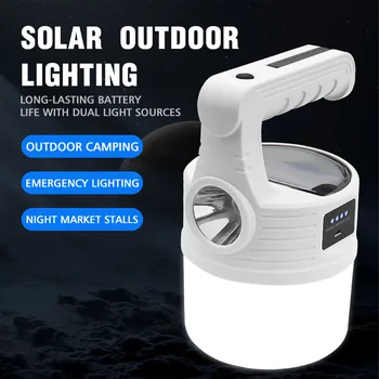 Лампа за къмпинг, туризъм, слънчева /USB светодиодна пътна лампа, преносим, ръчен фенер с закачалка, фенерче, за безопасно осветление