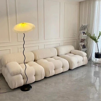Луксозни дивани за мързелив хол Модерен минималистичен Удобна мека мебел за дневна Спални мека Мебел в скандинавски стил с проблясващи интериор