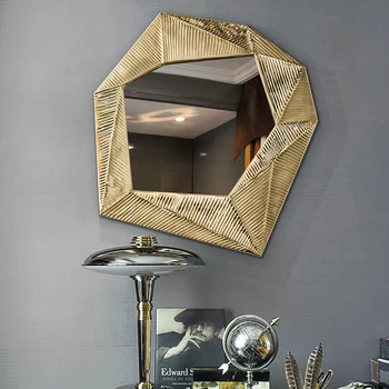 Луксозно кръгло огледало за баня, злато, голям интериор, тоалетна, естетически, огледало, тоалетка за грим, мебели за дома Tocador GPF35XP