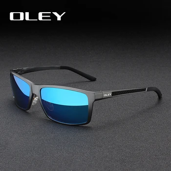 Марка OLEY Мъжки реколта квадратни слънчеви очила с поляризирани лещи UV400, аксесоари за очила, мъжки слънчеви очила за мъже /жени Y7160