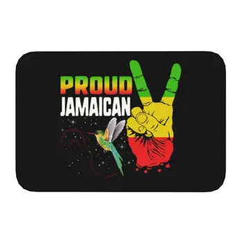 Мат с горд флага на Ямайка, противоскользящий подложка за баня, кухненски килим, Спалня, балконная врата, на пода, на входа на килима, мат