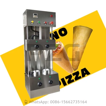 Машина за приготвяне на шишарки за пица от неръждаема стомана, Електрически плот за приготвяне на сладки закуски с 2 конусовидни форми