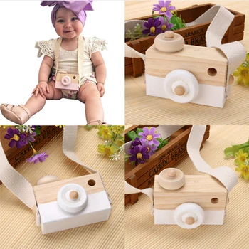 Мини-дървена играчка камера за деца, креативна място за окачване на врата, реквизит за снимки, украса за детски игрален дом, подарък играчка