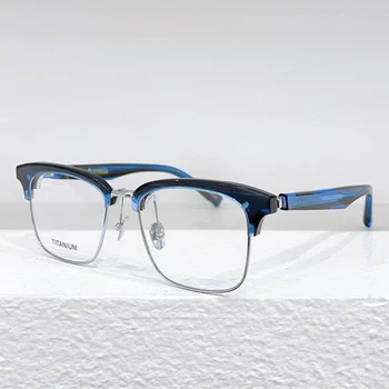 Модерен Ретро Овални Титановая Рамки За очила, Мъжки Висококачествени Оптични Очила за Късогледство Ръчно изработени Дамски слънчеви Очила По Рецепта на М-96