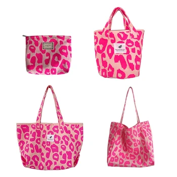 Модерна дамска чанта през рамо, ретро холщовые чанти-клатчи, леопардовая чанта-тоут, чанта-тоут