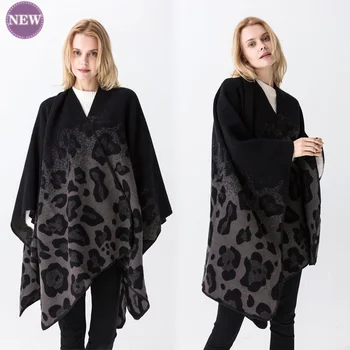 Модни леопардовая наметало, нова шал, европейската и американската мода, шал с геометричен модел, термоодеяло