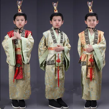 Момчетата китайски император Coaplay костюм древните китайски костюми принц хавлия и дрехи на династията Тан Облекло за Хелоуин