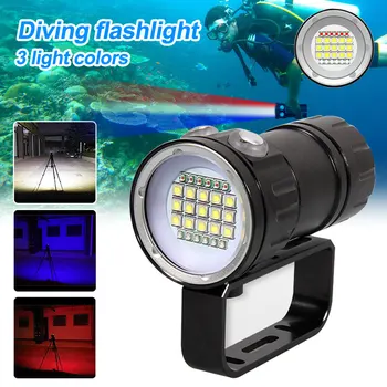 Мощен супер ярък 27 led фенерче за гмуркане, професионален светлина за подводна фотография, 10000ЛМ, осветление, 100 м, водоустойчив