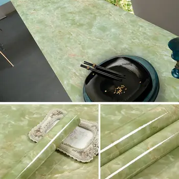Мраморни шкафове Стикери за стена Водоустойчив самозалепващи се тапети със собствените си ръце, на роли Спалня и Кухня, Мебели за работния плот, Декоративна филм