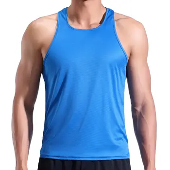 Мъжка спортна риза за джогинг, майк за маратон, тениски за фитнес зала с Y-образната облегалка, риза за суха засаждане, жилетка за тренировки, върхове