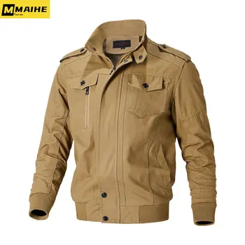 Мъжко яке-карго, ежедневни модна марка сако, мъжко сако, мъжки демисезонная нова приталенная яке-бомбер във военната стил, мъже