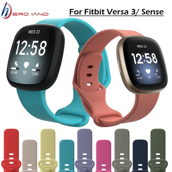Най-новият каишка за Fitbit Sense/Versa 3, мек силикон каишка за часовник, разменени гривна за fitbit Versa 3, аксесоари за умен часа