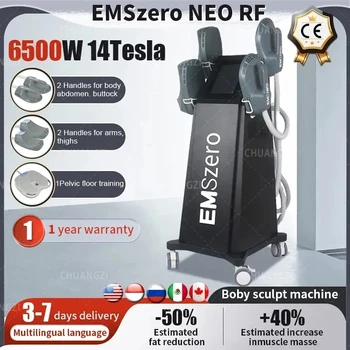 Най-продаваният Нео DLS-EMSLIM Nova 14 Tesla 6500 W Висока мощност с 4 Радиочастотными дръжки Hi-emt Body Sculpt EMS Muscle Stimulate Emszero Machine