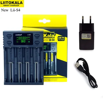 НОВ Liitokala Lii-S2 S4 PD4 402 202 100 18650 и Зарядно устройство 1.2 3,7 3,2 В AA21700 NiMH акумулаторна литиево-йонна батерия с Интелигентно зарядно устройство + 5 v щекер