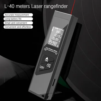 Нов висок клас 40-метров преносим лазерен далекомер от алуминиева сплав с цифров дисплей, инфрачервен лазерен далекомер, подходящ за измерване на декор