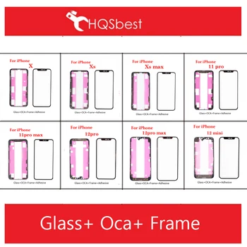 Нов Външен Стъклен Панел За Край на Екрана ЗЗД Frame 1 комплект С Тиксо, За iPhone, X XR XS Max 11 12 Pro Max Mini LCD Външен Обектив