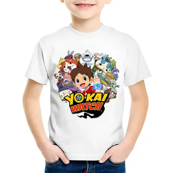 Нова Тениска За момчета, Детски Тениски с Анимационни принтом Йо Kai Watch, Забавна Тениска с Къс ръкав За Момчета/Момичета, Върхове с Аниме, Детски Дрехи