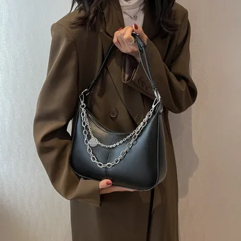 Нова чанта на верига, чанта през рамо за дами, на обикновена чанта през рамо за жени, модни дамски чанта за подмишниците голям капацитет