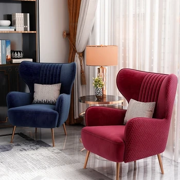 Ново записване, дизайнерски стол All Мързел в скандинавски стил от млечен кадифе, единичен диван, стол за почивка, мебели за интериора на Sillas, релаксиращ акцент, YH