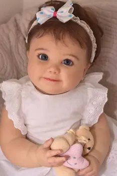 Новороденото дете от 24 инча, вече е боядисана, готова кукла-реборн, момиченце-принцеса, зашити 3D кожата, видимите вени, коса с ръчни корени