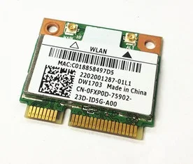 НОВОСТ За Dell DW1703 Atheros AR5B225 Half Mini PCI-E 802.11 b/g/n WIFI безжични карти, Bluetooth 4.0