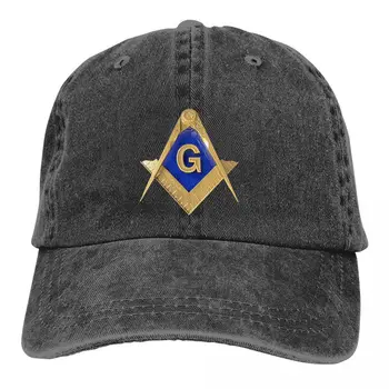 Обикновена шапка за татко, дизайнерска дамска шапка, бейзболни шапки с сенника, шапка с масонска златен квадратна компас