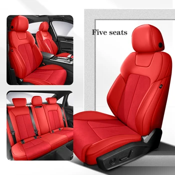 Обичай Калъф за столче за кола Skoda Rapid Kodiaq Yeti 360 ° Surround 100% Fit Велур + Кожа Аксесоари за интериора на колата para vehículos
