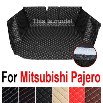 Обичай постелки за багажник на кола Mitsubishi Pajero 7 места 2017 водоустойчив килими за багажника Pajero 2016-2007 бежов цвят 4
