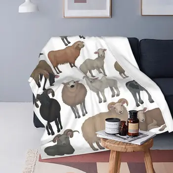Одеяло с забавен модел алпака, фланелевое текстилни декоративно животно, уважаеми мултифункционален лесно юрган, легло, офис одеяло