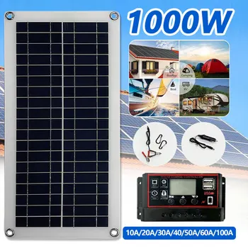 От 20 W До 1000 W Соларен Панел 12 В Слънчевата Клетка 10A-100A Контролер за Слънчеви Панели за Телефон, Автомобилен MP3 PAD Зарядно Устройство Външен Батерия