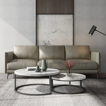 Офис диван в скандинавски стил, прост, модерен бизнес разход на кожен диван