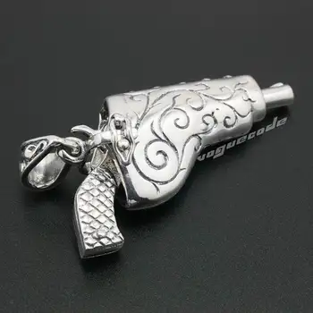 Пистолет на гражданската война от сребро 925 проба, револвер, мъжки байкерская окачване в стил пънк-рок 8A006