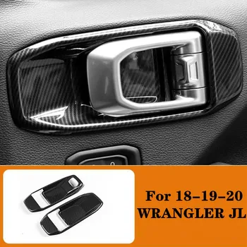 Подходящ За Jeep Wrangler JL 2018 2019 2020 Цвят карбон, 2 Дръжки, Декорация на Чаши, Накладки, Стикери, Аксесоари