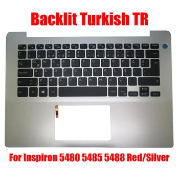 Поставка за ръце за лаптоп Turkish TR с подсветка За DELL Inspiron 5480 5485 5488 0HPJ5Y 05KHJM 07DMJX 0XY11C Клавиатура Червени Букви на Нова