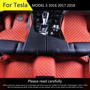 Потребителски автоматично накладки за краката, авто килим калъф за Tesla MODEL S 2016 2017 2018