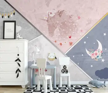 Потребителски скандинавските абстрактни геометрични стенни тапети с изображение на звездното небе за детска стая, тапети за дома, 3D и стенни декорации