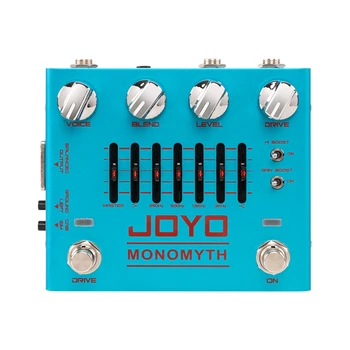 Предусилвател за бас-китара JOYO R-26 Monomyth, аналогова педал, имитатор на истински усилвател, ефект претоварване тон с еквалайзер, функция за намаляване на шума