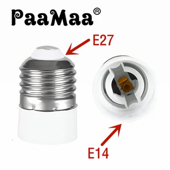 Преобразувател на притежателя на лампи PaaMaa E27 В E14 Адаптер за гнезда лампи E14 Основата на лампата E27 От Огнеупорен Материал С Винтовым Отвор За Смяна на гнездото лампи