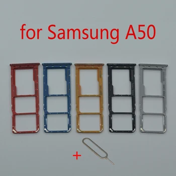 Притежателят на тавата за SIM-карти Samsung Galaxy A50 A505F A505FM A505FN Оригинален Нов Телефон със Слот за карта Micro SD Адаптер резервни Части За Ремонт на