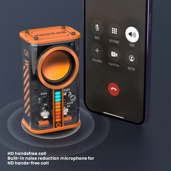 Прозрачен безжичен Bluetooth-съвместими говорител Преносим 3D стереодинамик Преносима музикална колона MP3 за вътрешна и външна употреба
