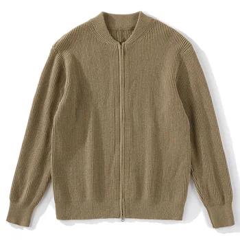 Пролетно-есенен дизайнерски жилетка на двоен цип, пуловер, мъжки простота, универсален обикновен пуловер, модно мъжко палто