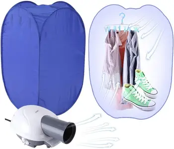 Простор за дрехи, синя мини-сгъваема въздушна чанта за сушене на дрехи, сгъваема машина за бързо сушене с нагревател 110v, штепсельная вилица САЩ