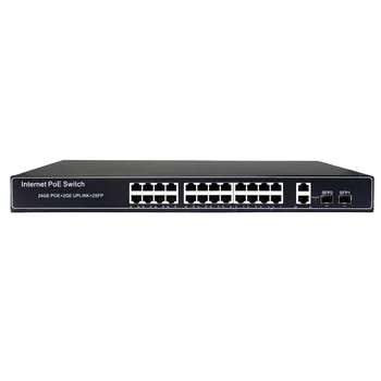 Пълен gigabit мрежов комутатор за Ethernet с 24 порта POE и 4 порта Sfp за Видеонаблюдение Ap Security