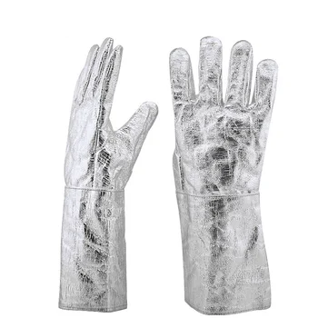 Ръкавици Топлоизолационните От Алуминиево Фолио, Ръкавици За защита От горещи, Огнеупорни Ръкавици За Промишлени Пещи, Топлоустойчива Защитни Ръкавици