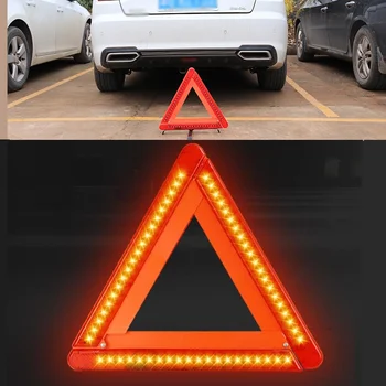 Сгъваем пътен знак, led предупредителен триъгълник, пътна безопасност, отразяваща червен знак за опасност от спиране, аварийно триъгълни статив