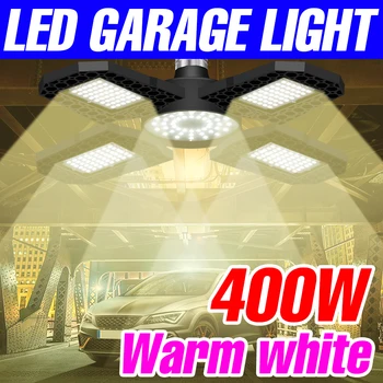Сгъваема led лампа за гараж E27, лампа 220v, топло бели светодиоди, лампада 110, Бомбильяс 200 W, 300 W, 400 W за домашен склад, ампула