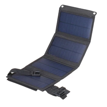 Сгъваема слънчеви панели, слънчеви батерии с USB изход, слънчево зарядно устройство за къмпинг, мобилен телефон, таблетни устройства, захранване