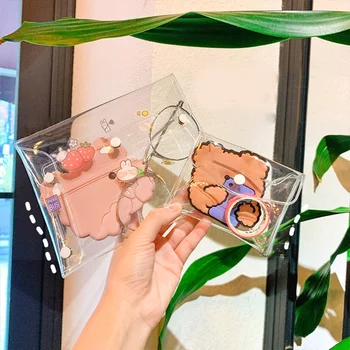 Симпатична малка прозрачна пискюл от PVC, мини органайзер, корейската прозрачна косметичка Ins, косметичка за пътуване, косметичка за козметика