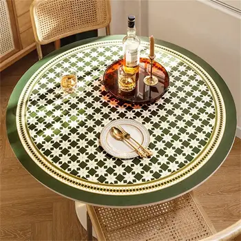 Скандинавски подложка за кръглата маса, водоустойчив калъф за масата за хранене, маслостойкая еластична покривка, подходяща сватбена украса за дома, хотела